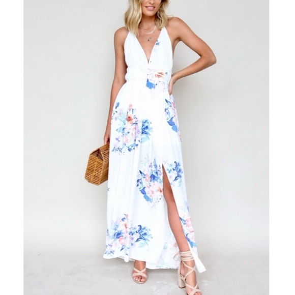 Nlw Dresses & Skirts - White Floral Maxi Dress